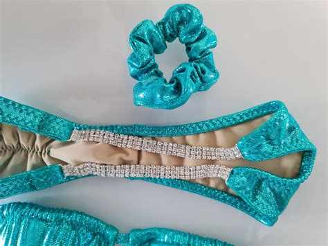Delux Posing Suit Set Maldives Holographic 2bros Ifbb Npc Miss Bikini Fitness