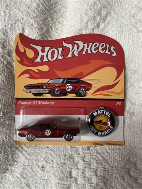 HOT WHEELS CUSTOM 67 Mustang 4 5 50th Anniversary Red L15 boîte d origine EUR 17 59 PicClick FR