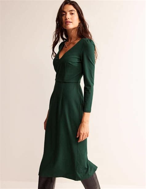 Bethany Ponte Midi Dress Chatsworth Green Boden Eu