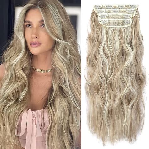 Pcs Clip In Hair Extensions Ash Blonde Weeklybangalee