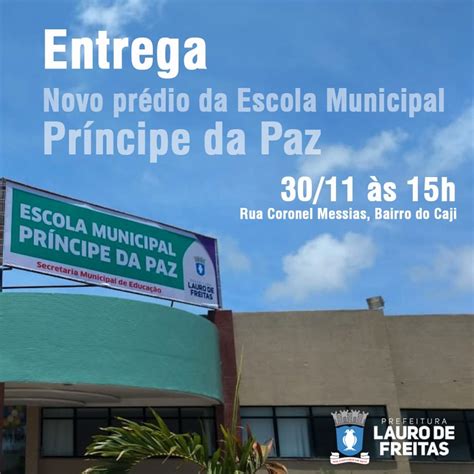 É hoje! Novo prédio da Escola Príncipe da Paz será entregue por Moema ...