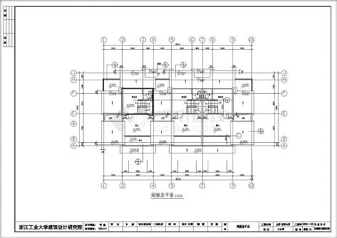 某二层带阁楼框架结构联排别墅设计cad全套建筑施工图（标注详细）居住建筑土木在线