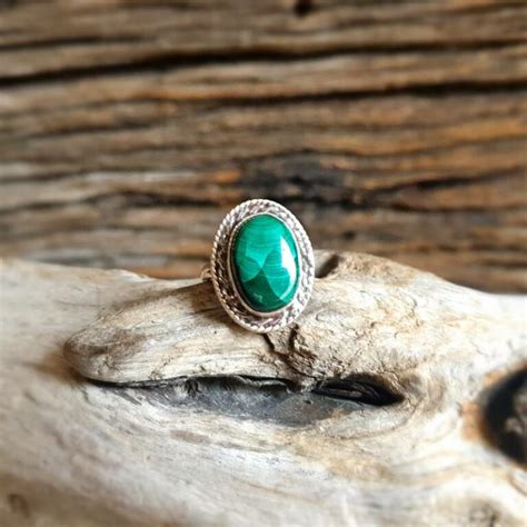 Bague Malachite Argent Omyoki Bijoux Quitables