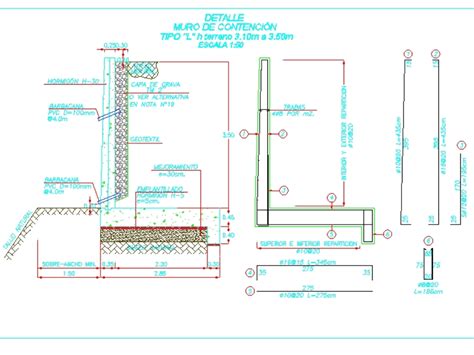 Muro de contención en AutoCAD Descargar CAD gratis 7 78 MB Bibliocad