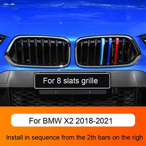 3pcs Bmw M Sport Sticker Car Kidney Grill Clip Cover 3 Color Front