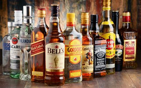 Bottles of Assorted Hard Liquor Brands Editorial Stock Photo - Image of ...