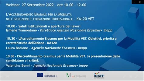 27 09 2022 Infoday L accreditamento Erasmus per la mobilità VET