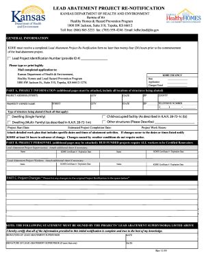 Fillable Online Lead Abatement Project Re Notification Fax Email Print