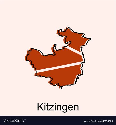 Kitzingen city map simplified map of germany Vector Image