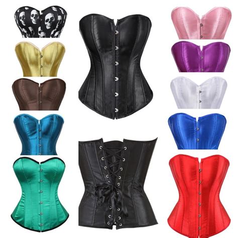 Frauen Korsett Bustier Satin Sexy Plus Gr E Gothic Lace Up Ohne