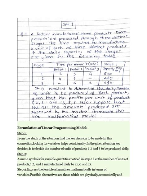 Formulation Of Linear Programming Model Pdf Mathematical Optimization Linear Programming