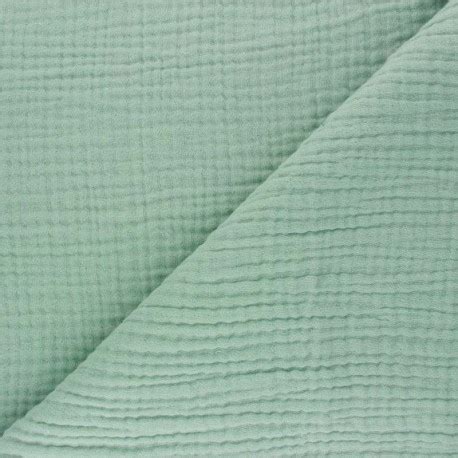 Tissu Triple Gaze De Coton Uni Sorbet Vert Sauge MPM