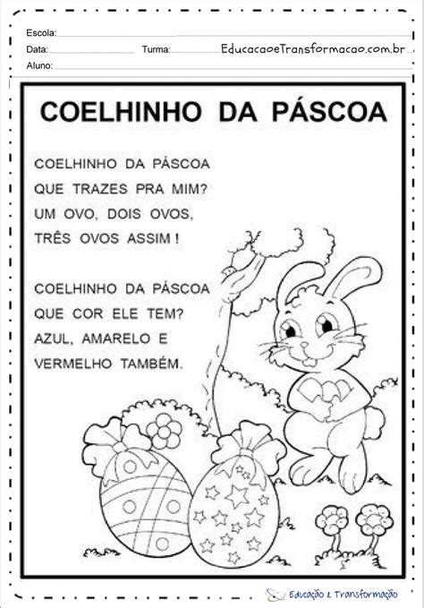 M Sicas De P Scoa Coelhinho Da P Scoa Para Imprimir Educa O E