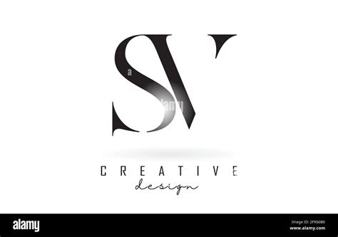 SV S V Letter Design Logo Logotype Concept With Serif Font And Elegant