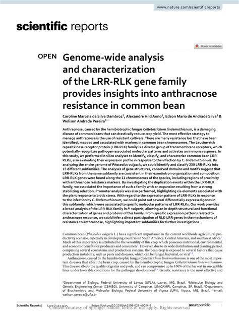 Pdf Genome Wide Analysis And Characterization Of The Lrr Rlk Gene