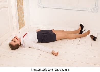 Crime Scene Office Body Lifeless Secretary Stock Photo