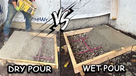 Pouring A DRY Vs WET Concrete Slab Cutting Them Open AFTER 90 Days