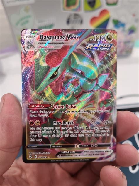 Rayquaza Vmax Pokemon Card Rapid Strike Values MAVIN