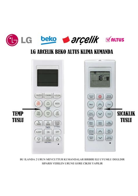 Arçelik Uyumlu Beko Lg Klima Kumandası Fiyatları ve Özellikleri