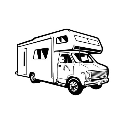 Classic Campervan Motorhome RV Caravan Silhouette Vector Art Isolated 17398021 Vector Art at ...