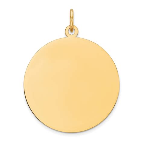 Auriga 14k Yellow Gold Plain 013 Gauge Circular Engravable Disc Charm