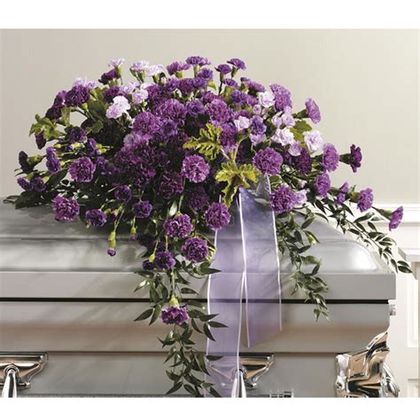 Purple Casket Spray | Funeral Sprays by Cherryhill Flowers