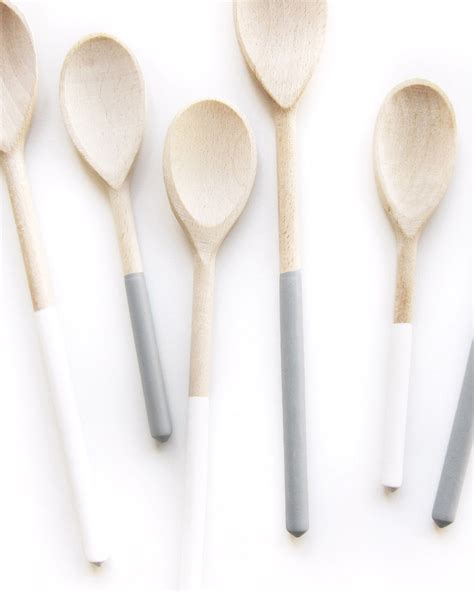 Dipped Gray Wood Spoon Trio Everything Ren