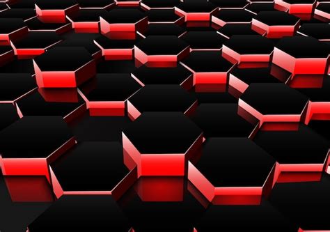 Fondo Hexagonal Rojo Oscuro Vector Premium