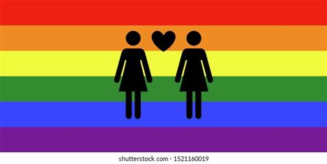 Lgbt Rainbow Pride Flag Lesbian Love เวกเตอร์สต็อก ปลอดค่าลิขสิทธิ์