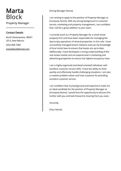 Property Management Cover Letter Infoupdate Org