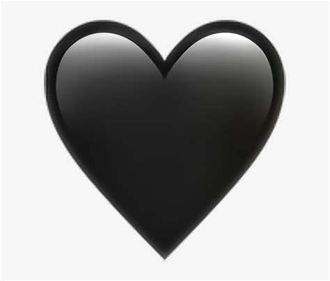 Black Heart Emoji Heart Black Emoji Emoticon Iphone 640x640 PNG