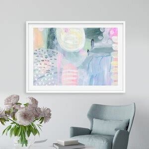 Horizontal Wall Art Pastel Abstract Wall Art Large Art Etsy