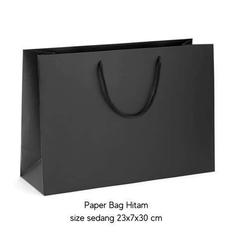 Jual Paper Bag Hitam Polos Paper Bag Tali Kertas Packing Souvenir