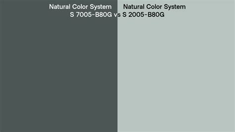 Natural Color System S 7005 B80g Vs S 2005 B80g Side By Side Comparison