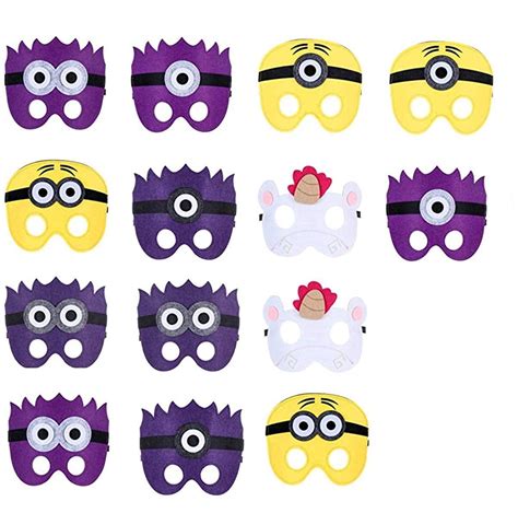 Felt Masks for Despicable Me Minion Party - 14 Masks - Comfortable, One-Size-Fits-Most Design ...