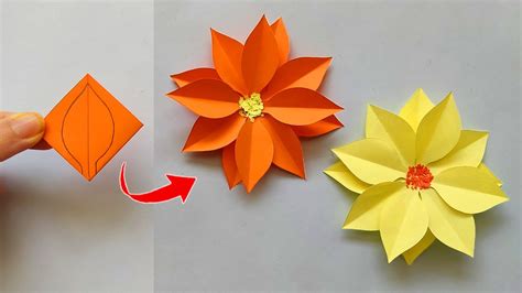 How To Make Paper Flower Easy 🌺 Origami Flower Making Craft Flower Making With Paper Youtube