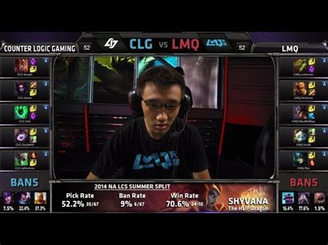 Counter Logic Gaming Vs LMQ S4 NA LCS Summer Split 2014 SuperWeek 7