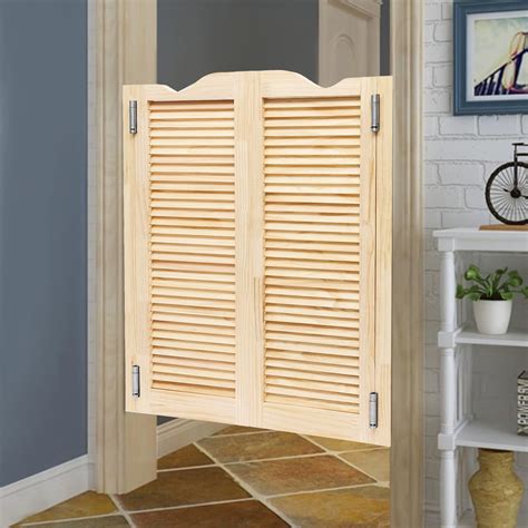 Aiqidi 30*42Inch Double-door Swing Door Natural Pine Wood Louvered Cafe