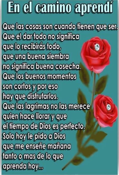 A Poem Written In Spanish With Two Red Roses And The Words En El Camino