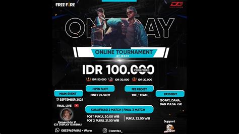 Live Final Oneday Tournament By Wann Cr Display Garena Ff Id