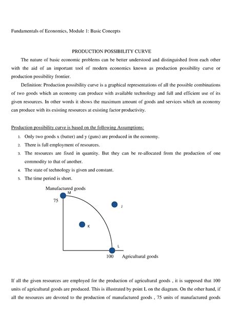 Ppc Economics Lecture Note Fundamentals Of Economics Module 1