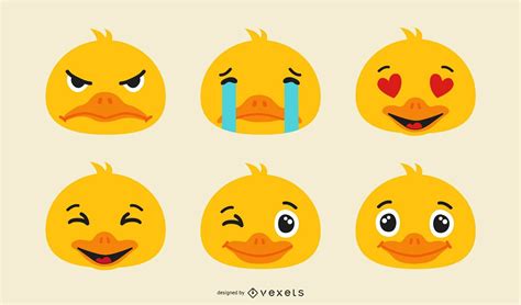 Duck Emoji Set Vector Download