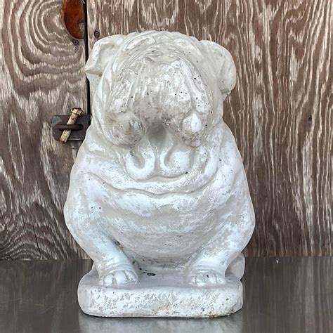 Vintage Cast Concrete Bulldog Statue For Sale At 1stdibs