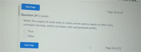 Solved Page 24 ﻿of 25question 24 1 ﻿point When The Output