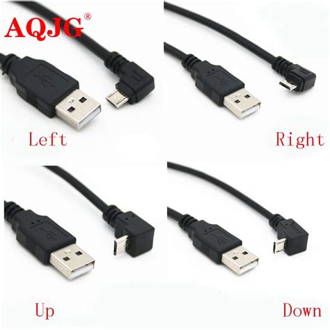 Cm Usb A Male To Left Right Degree Angle Micro Usb Cable Cord