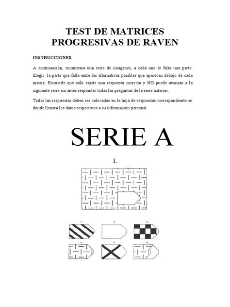 Test De Matrices Progresivas De Raven Ravens Test 2022 Pdf