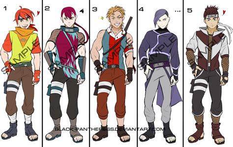 Closed Naruto Male Adoptable Set 1 By Heisedebao On Deviantart