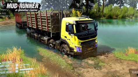 Spintires Mudrunner Volvo Fl Timber Truck Through The Forest On The