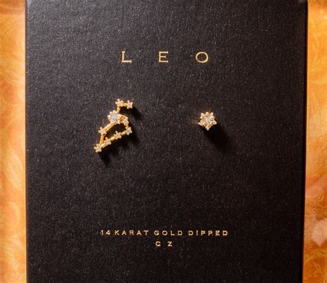 Leo Sign Constellation Earrings With Crystals Celestial Etsy