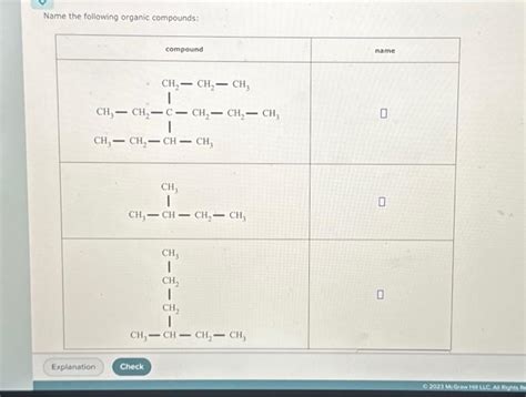 Solved Name The Following Organic Compounds Chegg